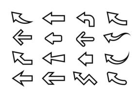arrow icon outline set, arrow sign and symbol, arrow for direction button vector
