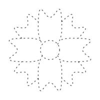flower simple dash line, dashed line floral icon, flowers outline, flora dot stroke vector