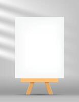 canvas frame artistic rectangle with a easel for art painting, picture canvas and wooden stand vector