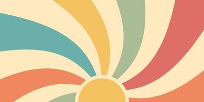 Boho Vintage Solar for Background, Wall Art Retro Rainbow Sunrise for Background, Minimal Geometric Abstract Art, Hippie Bohemian Decor Background vector