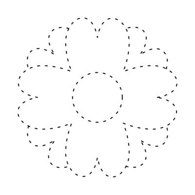 flower dash line, dashed line floral, flower outline shape, flora dot stroke