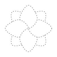 flowers simple dash line, dashed line floral icon, flower outline shape, flora dot stroke vector