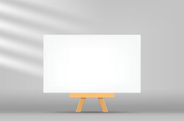 canvas frame artistic landscape square with easel for art painting, picture canvas and wooden stand