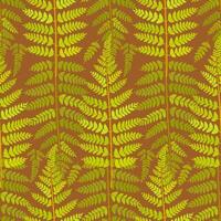 seamless pattern with fern leaves on brown background vector