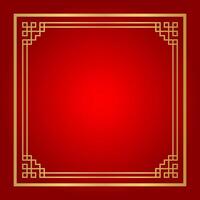 red chinese certificate frame square for background, certificate line frame, antique china border gold frame, chinese new year frame outline vector