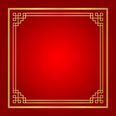 red chinese certificate frame square for background, certificate line frame, antique china border gold frame, chinese new year frame outline