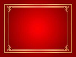 red chinese certificate frame rectangle, red background, certificate line frame, antique china border gold frame, red chinese new year frame vector