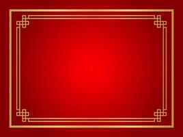 red chinese certificate frame rectangle shape, red background, certificate line frame, antique china border gold frame, chinese new year frame vector