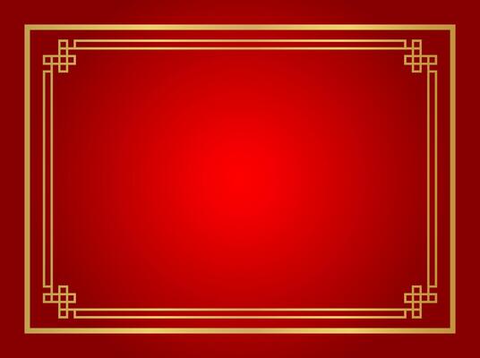 red chinese certificate frame rectangle shape, red background, certificate line frame, antique china border gold frame, chinese new year frame
