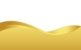 gold wave gradient for banner, golden wavy shape, gold wave curve on white for background vector