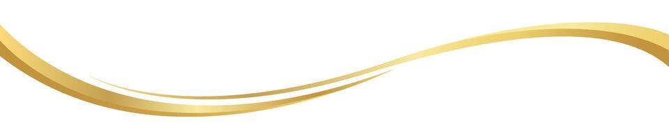 gold wave curve, gold wave corner shape for element graphic, striped golden vector