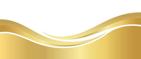 gold gradient for ad banner, golden wavy shape, gold wave curve on white background, golden wave corner shape for banner, stripes ribbon golden graphic, strip gold gradient luxury vector