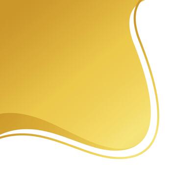 golden wave shape for corner border certificate frame, gold wave curve for banner decoration, golden wave corner shape for element