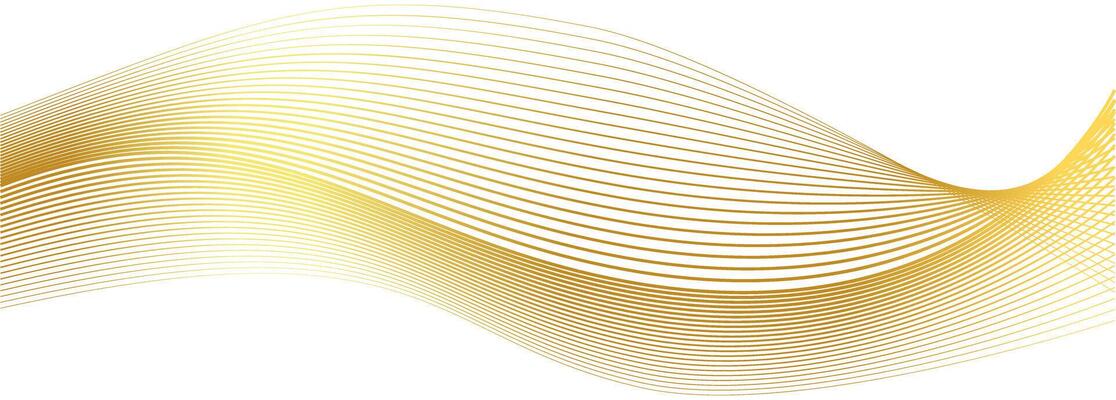 luxury gold wavy line pattern, guilloche curves, elegant lines golden wave curve, gold wave line corner shape for the element