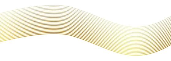luxury gold wavy line pattern, guilloche curves, elegant lines golden wave curve, golden wave line corner shape for element vector
