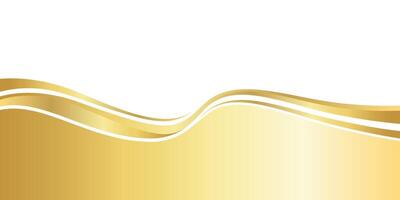 gold gradient for banner, golden wavy shape, gold wave curve on white background, golden wave corner shape for banner, stripes ribbon golden graphics, strip golden gradient luxury vector
