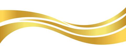 gold wave curve, golden wave corner shape for element graphics, striped gold vector