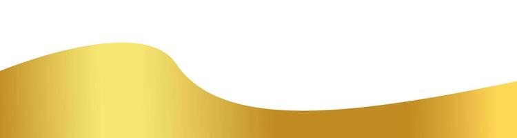 gold wave gradient for banner, golden wavy shape, gold wave curve on white vector