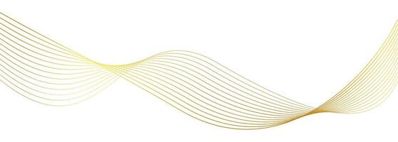 luxury gold wavy line pattern, guilloche curves, elegant lines golden wave curve, gold wave line corner shape for element vector