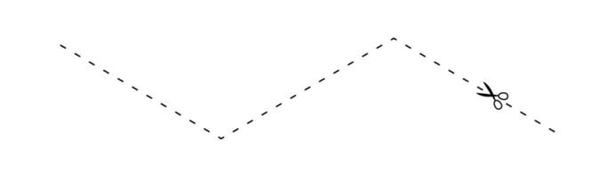 scissors and dashed line, dash line and scissors, dot outline and scissors vector
