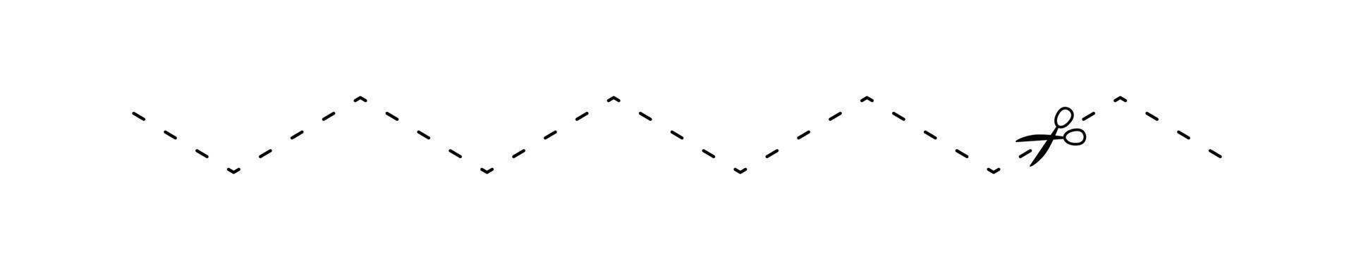 scissors on dashed art line, dash line and scissors, dot outline and scissors
