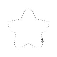scissors on dashed line star shape, dash line and scissors, dash outline and scissors vector
