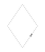 scissors on dashed line rhombus shape, dash line and scissors, dash outline and scissors vector