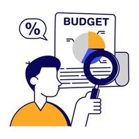A trendy design icon of budget analysis vector