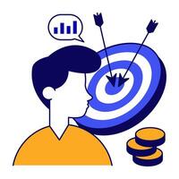 Conceptual design icon of financial target vector