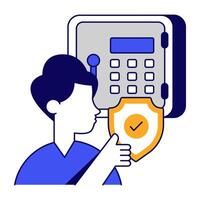 Modern design icon of secure bank vault vector