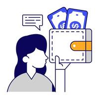 A billfold accessory icon, vectors design of s