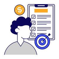 A unique design icon of target list vector