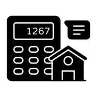 An icon solid design of property calculation vector