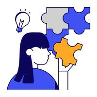 Modern flat design icon of problem solving vector