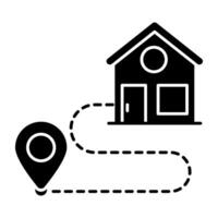 Editable solid icon of home locationS vector