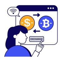 A flat editable design icon of currency exchange vector
