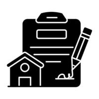 Editable icon of contract paper vector
