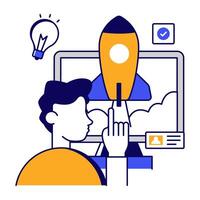 Conceptual design icon of system launch vector
