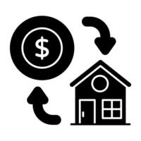 Trendy solid design of home payment vector