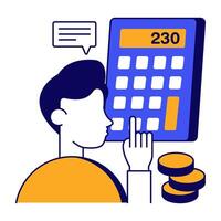 Trendy design of financial calculation vector