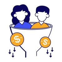 Editable design icon of money filtration vector
