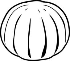 Simple Line Drawing Of A Single Round Segmented Bulb vector