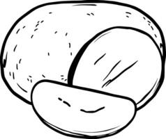 Hand-Drawn Illustration Of A Whole And Sliced Round Cheese vector