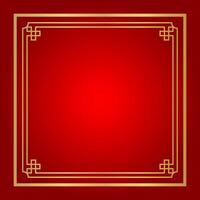 red chinese certificate square, red background, certificate line frame, antique china border gold frame, chinese new year frame outline vector