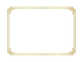 chinese frame rectangle line, certificate frame, gold antique china gold frame, chinese new year frame template vector
