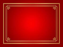 red chinese certificate frame rectangle for background, certificate line frame, antique china border gold frame, chinese new year frame vector