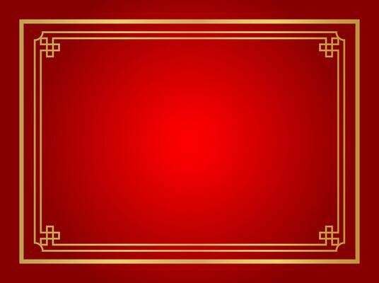 red chinese certificate frame rectangle for background, certificate line frame, antique china border gold frame, chinese new year frame