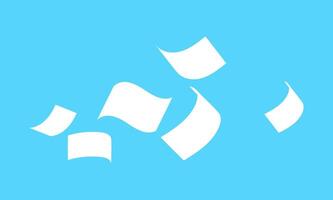 simple flying paper shape, documents paper note fly, white paper bill fall, busy chaos concept vector