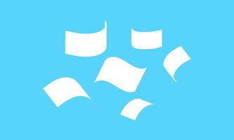 simple flying paper shape, documents paper note fly, white silhouette paper bill fall, busy chaos concept vector
