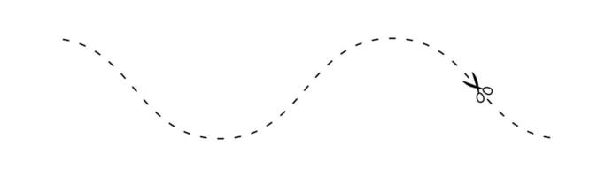 scissors on a dashed line, dash line and scissors, dot outline and scissors vector